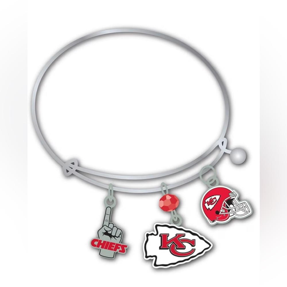 NWT Mojo Kansas City Chiefs 3 Charm Bracelet
